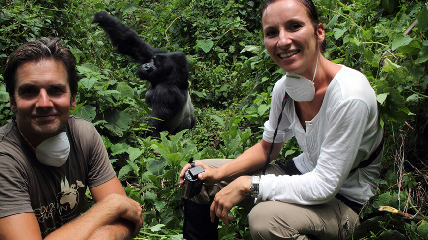 Gorilla in Afrika mit Lena und Tobias